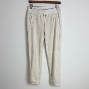 Athleta cozy Cream Fleece sweatpants size small